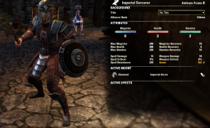 Imperial Heavy Armor Tanking Sorcerer -- note the maxed out physical resistance.